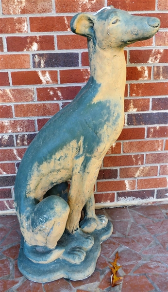 Concrete Greyhound Dog Statue  -Measures 32" tall 