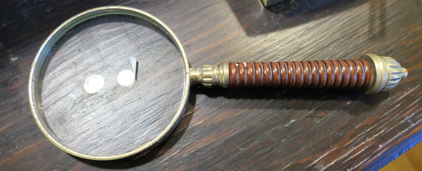Nice Wood and Brass Magnifying Glass 