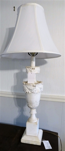 Alabaster Table Lamp - Measures 26" To Bulb