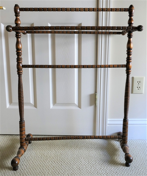 Unusual Quilt Rack - Turned Posts and Bars - Measures 36" tall 27" by 12"