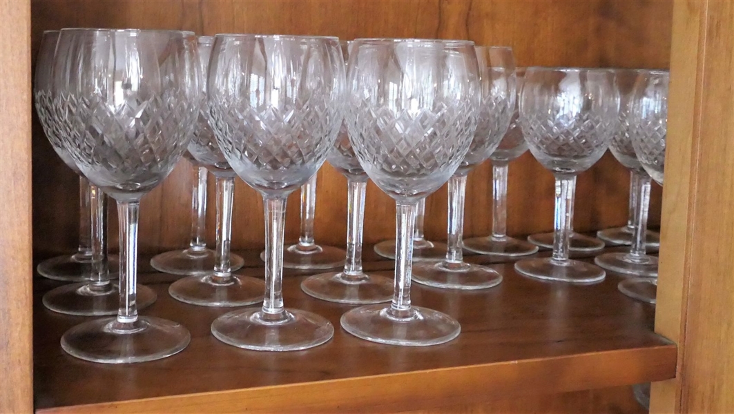 22 Cut Glass Wines - 11 6 1/2" and 11 5 3/4"