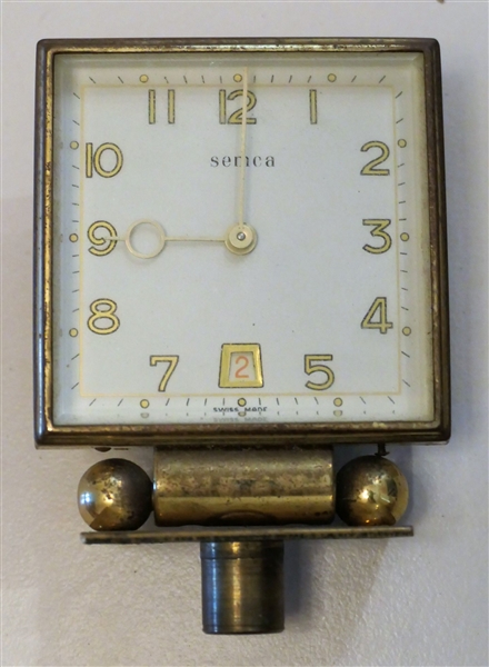 Semca Swiss Made Car Clock with Second Register - Tilts - Clock Dial Measures 2 1/4" by 2 1/4"