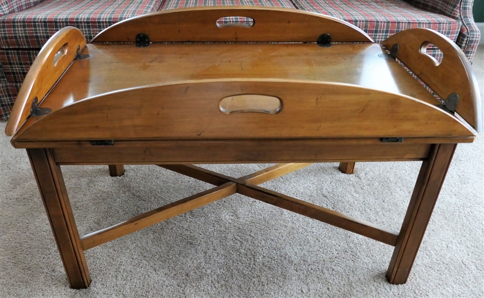 Ethan Allan Butler Coffee Table - Measures 17" tall 33" by 21" 