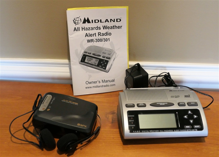 Midland Weather Alert Radio and GPX Portable Cassette Player 