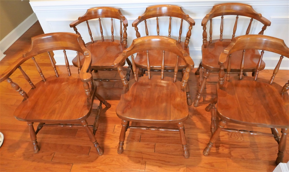 Set of 6 Harden Solid Cherry Chairs - 5 Side Chairs and 1 Captains 