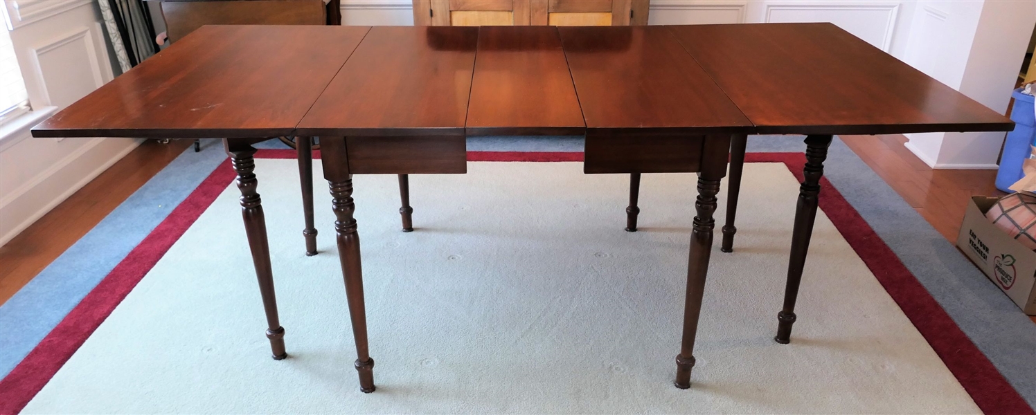 Harden Solid Cherry Drop Leaf Table - with Pad and 3 Leaves - Table Measures 29" tall 72" by 42" with No Leaves - 102" by 42" With All Leaves - Excellent Condition 