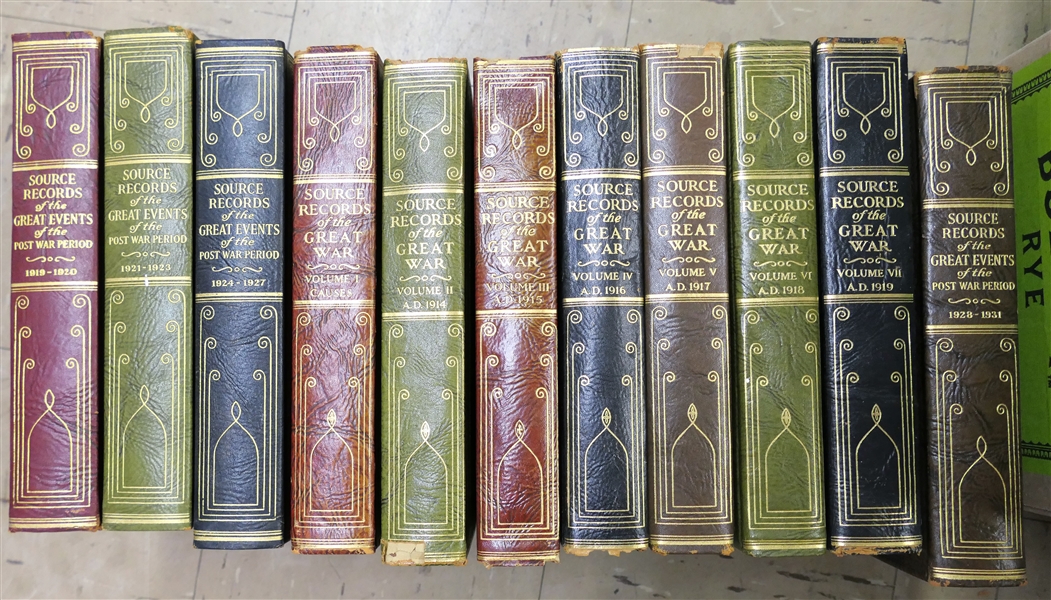 11 Leather Bound Volumes of "Source Records of the Great Events" 