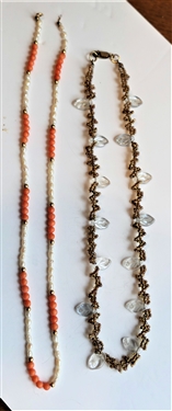 2 Beaded Necklaces with Gold Clasps 