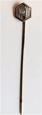 Gold And Diamond Stick Pin - Measures 2 3/4" Long