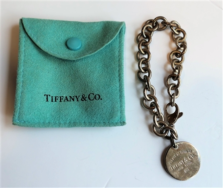 Sterling Silver "Please Return to Tiffany & Co." Bracelet - Measures 7" long