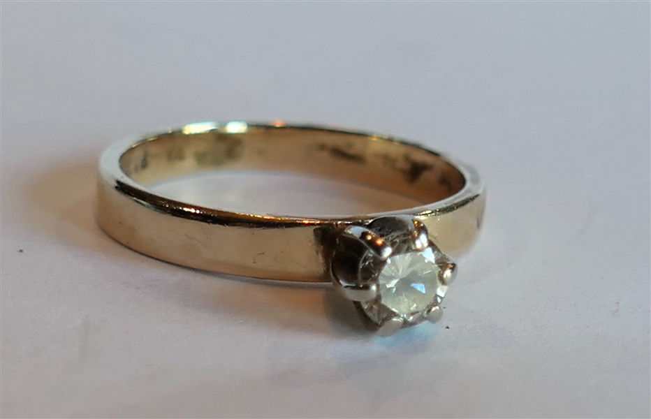 14kt Yellow Gold Diamond Solitaire Ring - Size 5 1/2