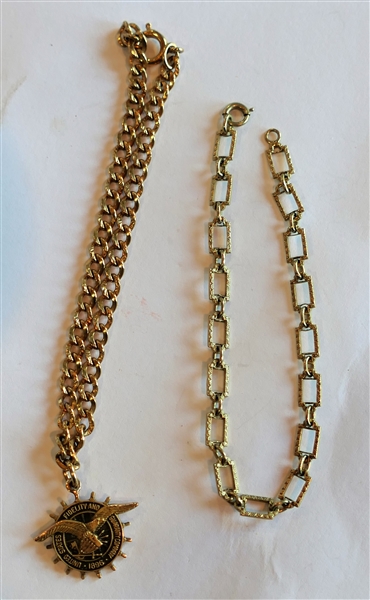 10kt Yellow Gold Company Charm on Gold Filled Bracelet and 10kt Gold  Bracelet Measuring 6" Long