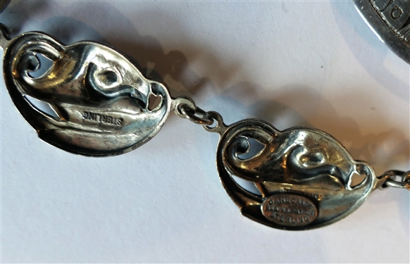 Peru Sterling Silver Pin/Pendant Measuring 2 Across and Danecraft Sterling Silver Necklace - Measures 16 Long