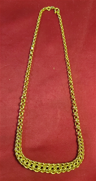 Sterling Silver Italian Necklace with Gold Wash