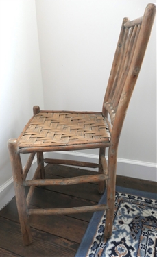 Primitive Stick Chair with Oak Split Bottom - Measures 33 tall 16 by 13