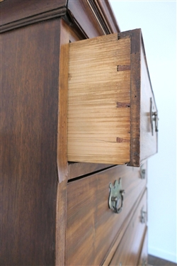 2 Over 3 Over 3 Chest on Chest - Finely Dovetailed Drawers - Pine Secondary Wood - Dovetailed Case - Inlaid Band on Top Molding  - Measures 69 1/2 tall 42 by 20 