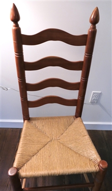Ladderback Chair with Rush Bottom - Acorn Finials 