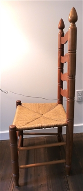 Ladderback Chair with Rush Bottom - Acorn Finials 