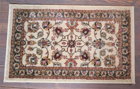 Small Machine Made Royalty 100 Ivory Rug 21 by 35 