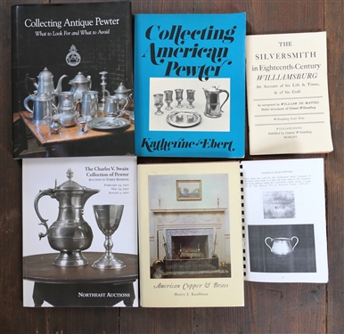 Lot of Books on Collection Pewter and Metalware including Collecting American Pewter Collecting Antique Pewter The Silversmith in Eighteenth Century Williamsburg American Copper & Brass 