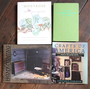 The Gardener's Calendar Crafts of America Paperbound, Montrose - Life In A Garden  Hardcover, and Homecoming by Jill Peterson - Hardcover