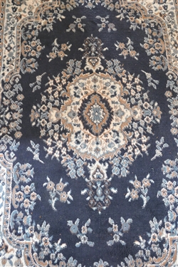 Premium Blue Machine Made Rug - Measures 5'2 by 7'4 