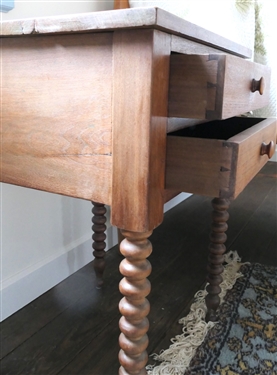 Jenny Lind 2 Drawer Table with Dovetailed Drawers - Measures 29 Tall 22 by 18