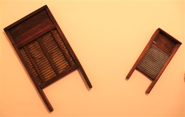 2 Washboards - Brass National Washboard and Little Monarch 