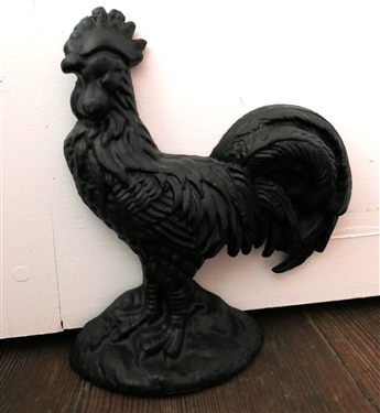 Cast Iron Rooster Doorstop - Measures 9 Tall 