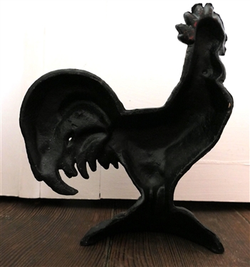 Cast Iron Rooster Doorstop - Measures 9 Tall 