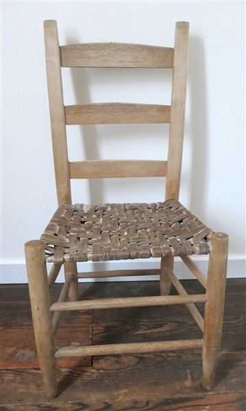 Primitive Ladder Back Chair with Oak Split Bottom 
