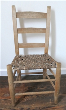 Primitive Ladder Back Chair with Oak Split Bottom 