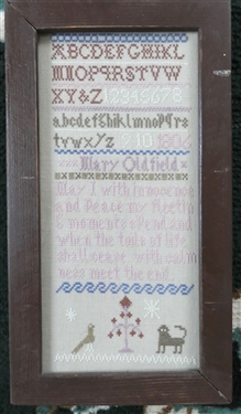 Hand Stitched Needlework Copy of 1806  Sampler - Very Intricate Stitches - Measures 11 3/4 by 6 1/2
