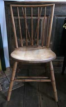 Plank Bottom Windsor Chair with Bamboo Style Spindles 