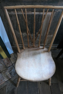 Plank Bottom Windsor Chair with Bamboo Style Spindles 