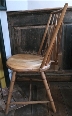 Plank Bottom Windsor Chair with Bamboo Style Spindles 