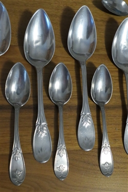 21 Pewter Spoons - 12 -8 and 9 - 6 
