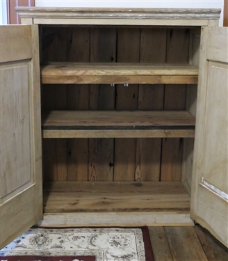 Small Pegged and Mortised Cupboard - Remnants of Paint -2 Shelves Inside - Measures 40 1/2 tall 35 by 17