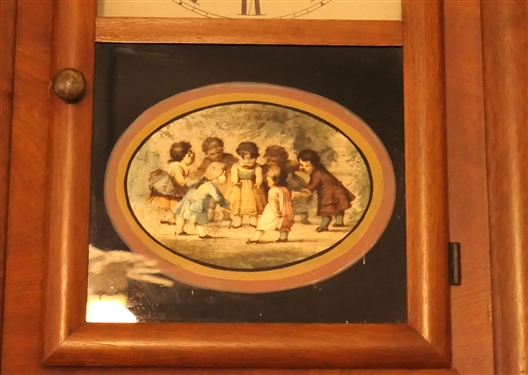 Seth Thomas 30 Hour Spring Clock with Scene on Door - Measures 16 Tall 10 1/2 by 4