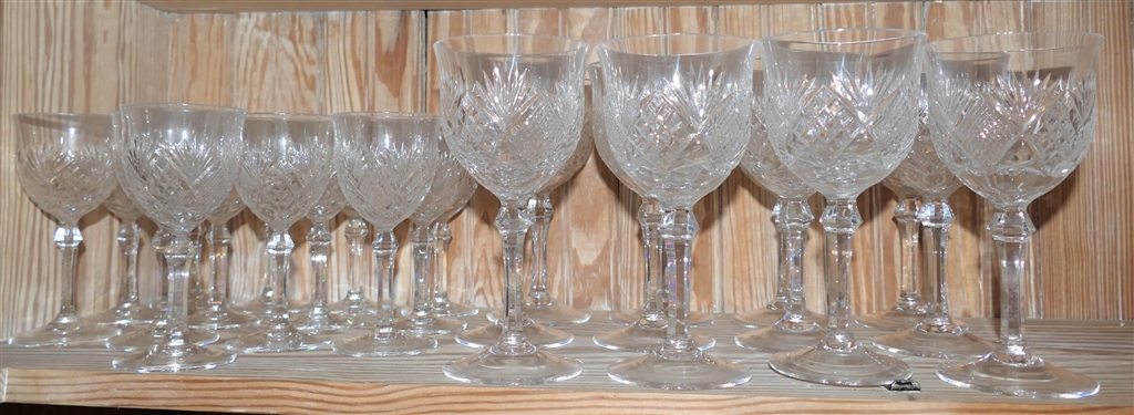 25 Beautiful Goblets with Etched Mark on Bottom - 12 - 7 1/4 and 13 - 5 3/4 