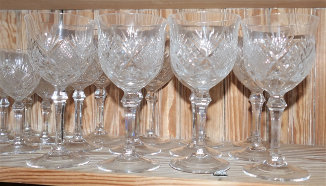 25 Beautiful Goblets with Etched Mark on Bottom - 12 - 7 1/4 and 13 - 5 3/4 