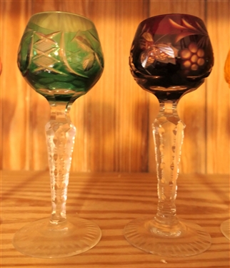 6 Cut to Clear Multi Colored Cordials - Measuring 5