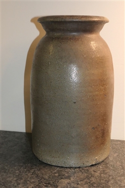 North Carolina Stone Storage Crock with Brown Lid - Measures 11 Tall 