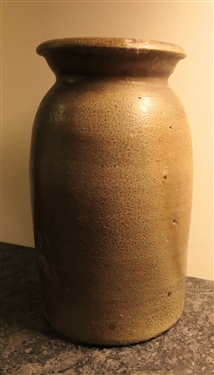 North Carolina Stone Storage Crock with Brown Lid - Measures 11 Tall 
