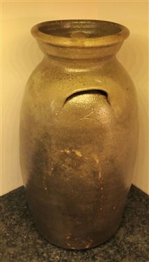 North Carolina Stone Churn with Incised 2 - Measures 14 1/2 Tall - with Stone Lid