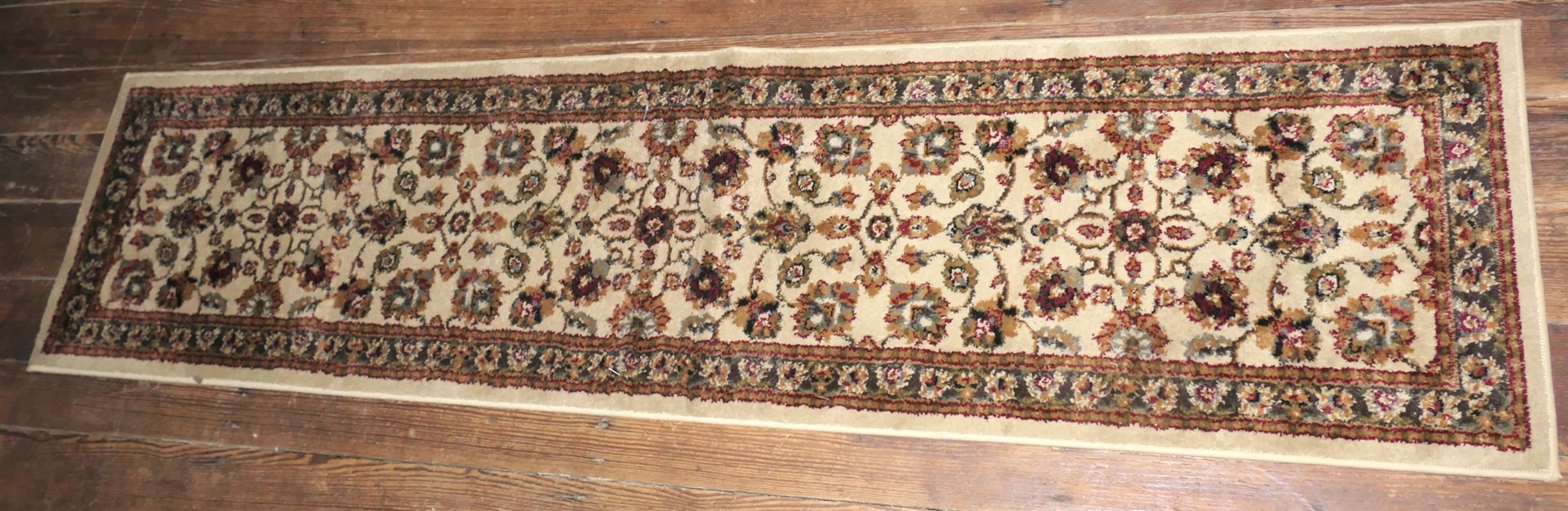 Red and Cream Machine Made Runner "Royalty" 1 9" by 72"