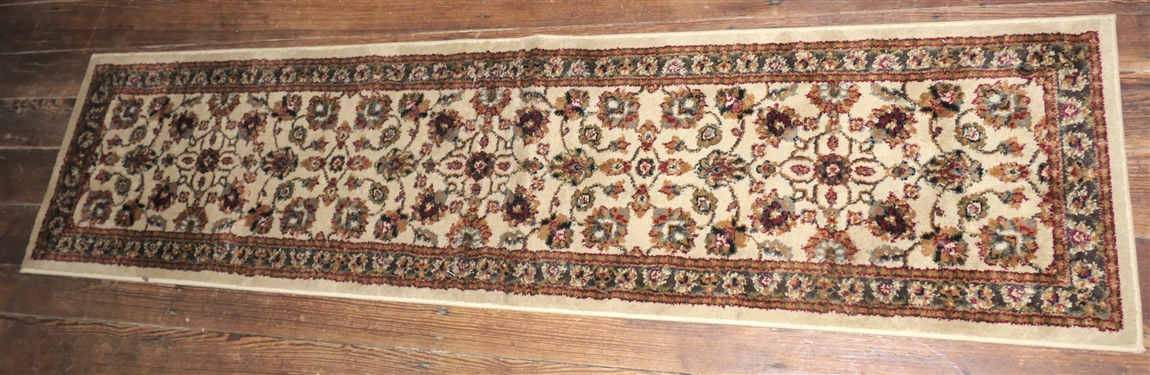 Red and Cream Machine Made Runner Royalty 1' 9 by 7'2