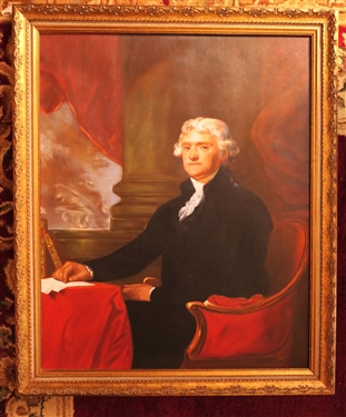 Thomas Jefferson Print on Canvas - Framed - Frame Measures 22 1/2 by 19