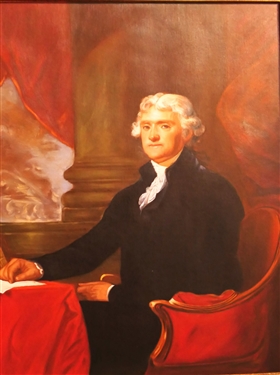 Thomas Jefferson Print on Canvas - Framed - Frame Measures 22 1/2 by 19