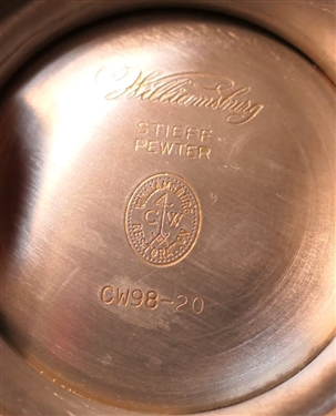 10 Pieces of Pewter including 3 Pabst Boats, 1 Marked H. Dent, Williamsburg Steiff Pewter Porringer, Steiff Pewter Old Sturbridge Village Porringer, and Others